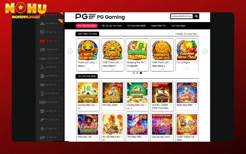 Giao diện kho game Nohu90 hiển thị tỷ lệ RTP minh bạch cho từng slot game Giao diện kho game Nohu90 hiển thị tỷ lệ RTP minh bạch cho từng slot game