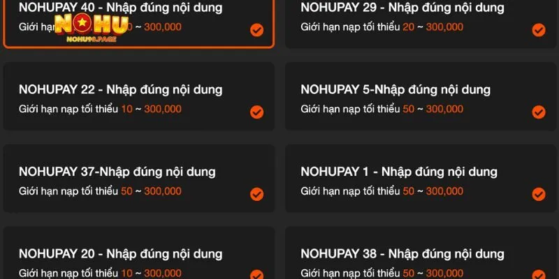 Nạp tiền Nohu90 cần lưu ý điều gì?